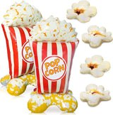 6 PCS Popcorn Balloons Set, 2 Jumbo 3.7 FT Standing Popcorn Bucket