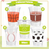 50Pcs Sports Party Decoration Cups 12Oz Sports Plastic Disposable