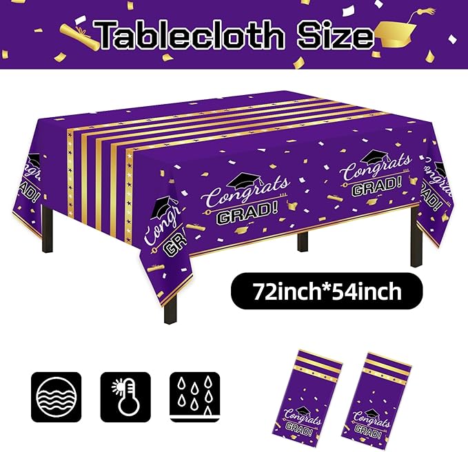 Graduation Decorations Class of 2026 147 PCS Purple and Gold