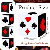 12 PCS Casino Theme Party Decoration 11.8 Inches Poker Favor Boxes