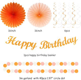 Orange Beige Fal Boho Birthday Party Decorations 21pcs Autumn One