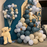Blue White Balloons Dusty Blue White Beige Balloons 60PCS 12INCH