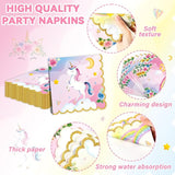 96Pcs Unicorn Party Plates and Napkins Rainbow Unicorn Birthday