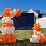 YMSZ Orange Balloons Arch Kit, 134pcs Orange and White Balloons for