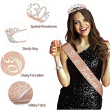 30th Birthday Decorations for Her with Banner Rose Gold Tablecloth