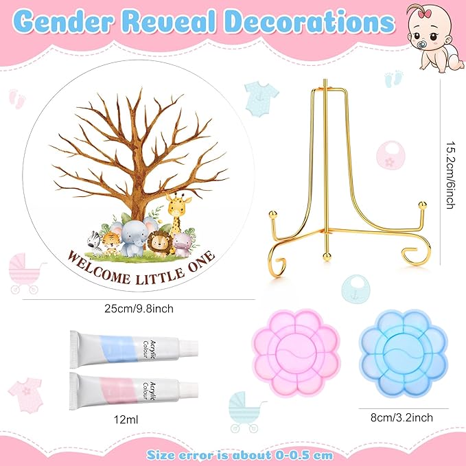 Gender Reveal Fingerprint Tree Boy or