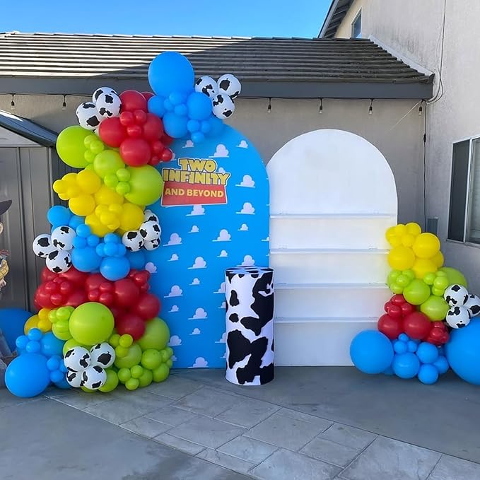 YMSZ Red Blue Green Yellow Latex Balloons, 67pcs 12 Inch Cow Print