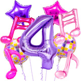 9Pcs Kpop Birthday Decorations - Kpop Music Balloons Hot Pink Mus 4