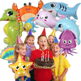 9 Pcs Sea Animal Balloons, Under The Sea Decorations, Creature Shark