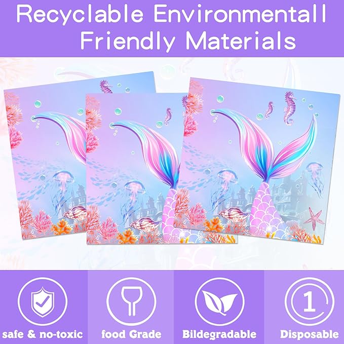 140pcs Mermaid Birthday Party Decorations Set Mermaid Party Supplies