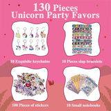 133 Pcs Unicorn Piñata Set for Kids Large Cute Piñatas Bundle with