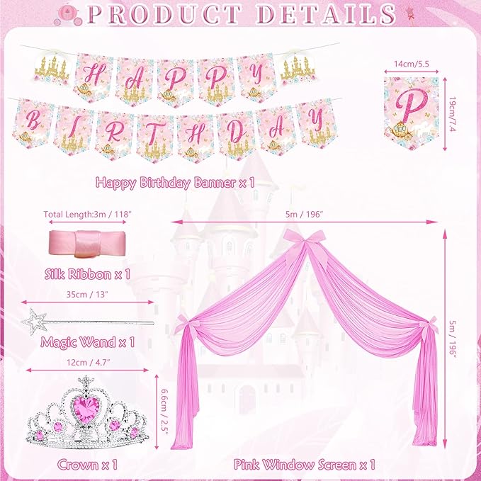 Princess Birthday Party Supplies Includes Banner Plates Tulle