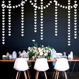 White -Silver Disco Party-Decoration Heart Garland - 52ft Birthday