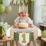 Wild One High Chair Banner For 1st Birthday Party Boy