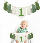 Green Wild One 1st Birthday High Chair Banner First Highchair Banner