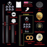 4 Set Black Gold Balloon Stand Kit for Birthday Decorations for 40th