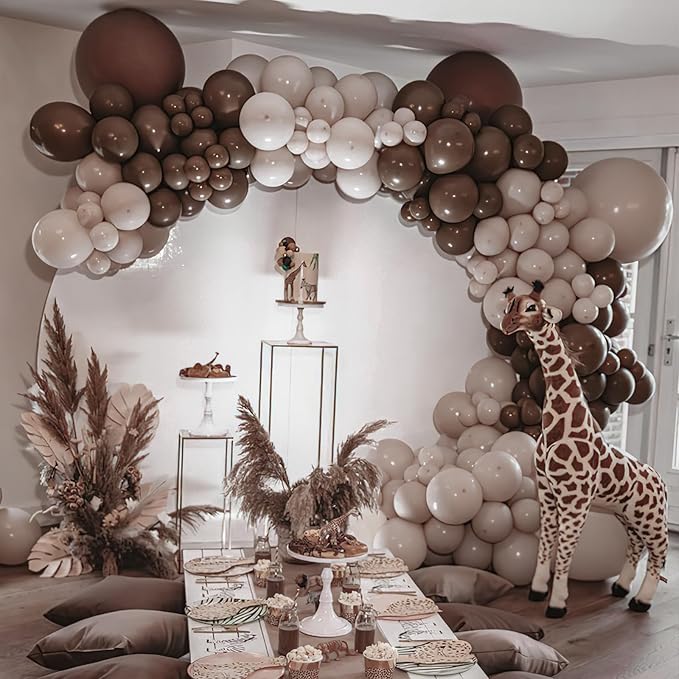 PartyWoo Dark Brown Balloons 100pcs Different Sizes of 18 12 10 5