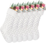Christmas Stockings, 18 Inch White Cable Knitted Stockings for Xmas