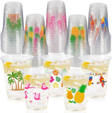 50Pcs Luau Party Decoration Cups 16 OZ Disposable Plastic Drinking