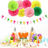 Hawaii Pool Party Decorations Streamers 35pcs Tissue Pom Poms