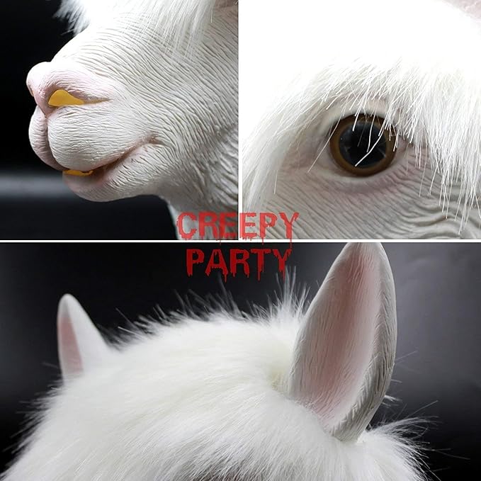 CreepyParty Alpaca Mask - Animal Halloween Costume for Parties,