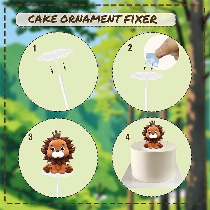 22PCS Safari Animal Cake Toppers & Wild One Birthday Decorations
