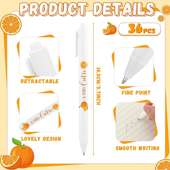 Ireer 36 Pcs A Little Cutie Baby Shower Pens Gifts Bulk Party Favors