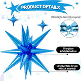 18 Pcs Green Blue Star Balloons, Blue and Green Balloon with 6 Pcs