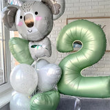 Sage Green Number 3 Balloon, 40In Large Foil Number Balloons Set 0-9