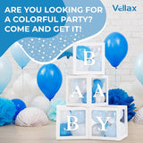 Baby Shower Boxes with Letters – White Boxes with Blue, Silver &