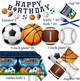 Sports Birthday Party Decorations 142Pcs Sports Theme Plates and