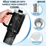 34HD Space Galaxy Tumbler 40oz with Handle and Straw, Sci-Fi Falcon