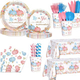 194 PCS Pumpkin Gender Reveal Decorations Pumpkin Paper Plates Cups