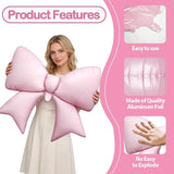 Biapian 6 Pcs Pink Bow Balloons, 38 Inch Giant Bow Foil Balloons,