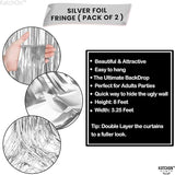KatchOn, XtraLarge Silver Foil Fringe Curtain - 3.2x8 ft Pack of 2,