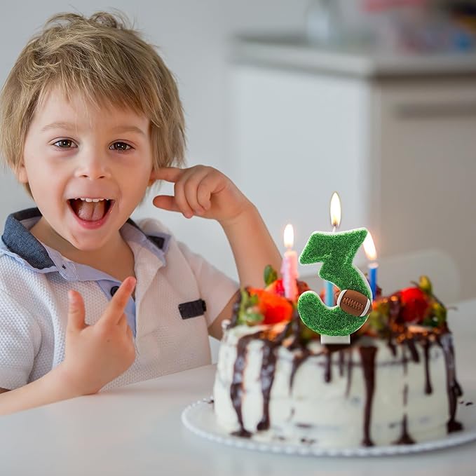 Football Candles 13,13 Candles for Birthday Cake Boy,Number 13
