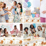 3PCS Bear Baby Shower Tablecloth We Can Bearly Wait Teddy Bear