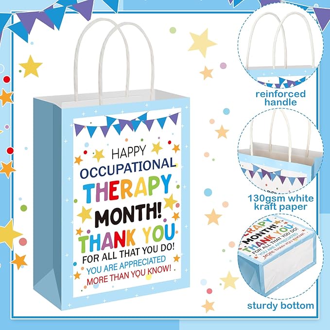 Gilprop 24 Pcs Occupational Therapy Month Gifts Bags OT Thank You