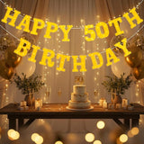 17 Pcs 50th Birthday Party Decoration Happy 50th Birthday Light up
