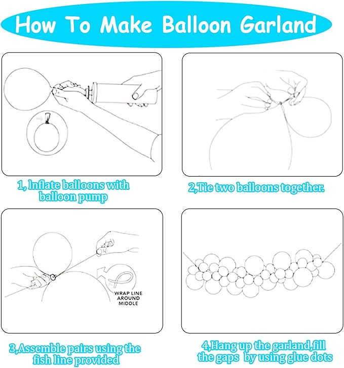 KARLURE Purple and Blue Balloon Arch Garland Kit for Girls Princess