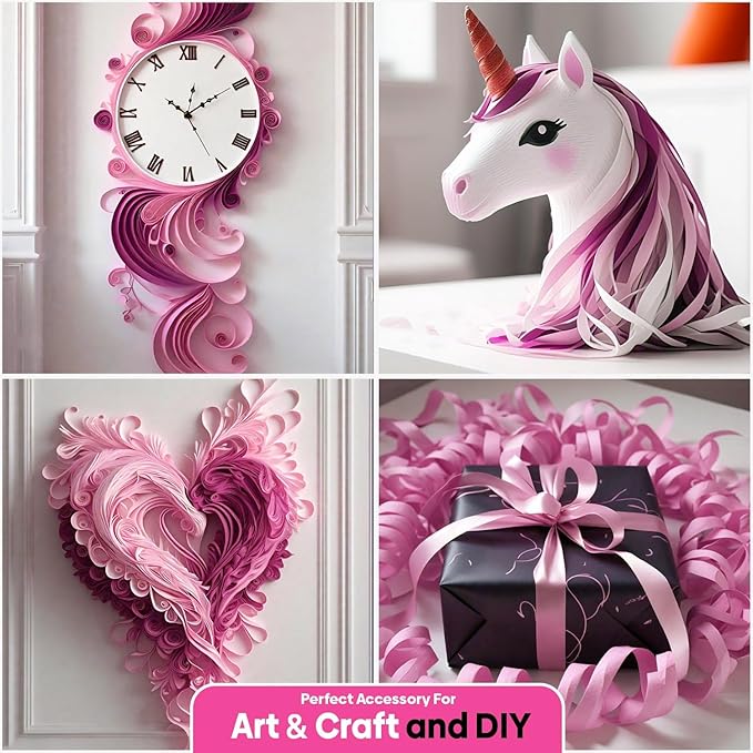 6 Crepe Paper Streamer Rolls, 492ft Pack of 6 Pink & White Streamers