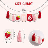 Berry First Birthday High Chair Banner Strawberry Tassel Garland