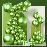 PartyWoo Metallic Green Balloons 100pcs Different Sizes of 18 12 10 5