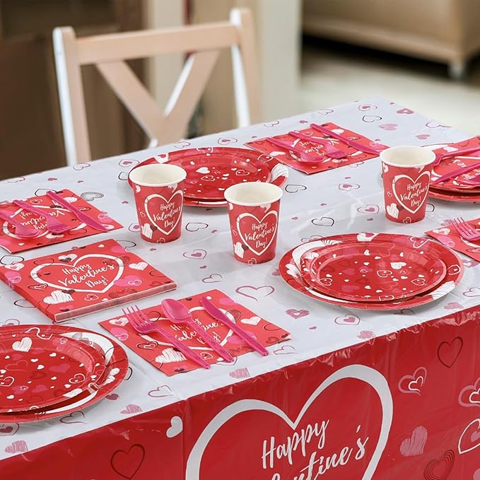 166 Pcs Happy Valentine's Day Party Supplies Valentine's Day