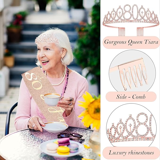 80th Birthday Gifts Decorations for Women Including 80 year old