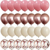 Dusty Pink and Rose Gold Balloons 12In Retro Blush Pink Beige White