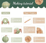AOBKIAT Wedding Party Decorations Set,12PCS Olive Green Sage Paper