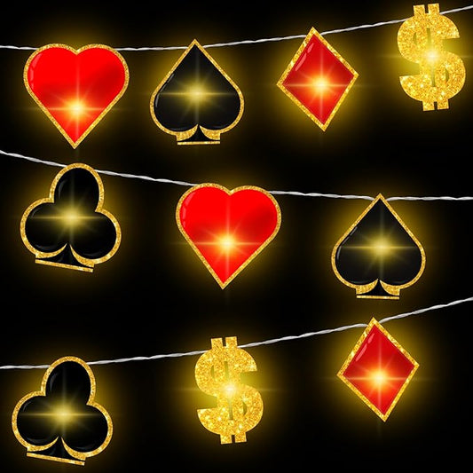 Casino Theme Party Decorations Las Vegas Party Supplies 20 LED 10 ft