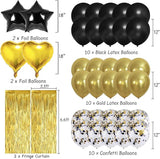 Black Gold Birthday Party Decorations Supplies Happy Birthday Banner