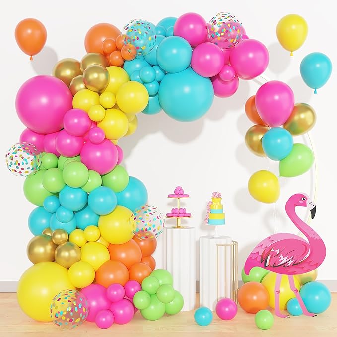 Amandir 153pcs Tropical Balloons Arch Garland Arch Kit, Different
